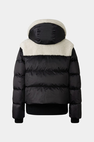 Dia Satin Shearling Down Ski Jacket