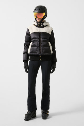 Dia Satin Shearling Down Ski Jacket