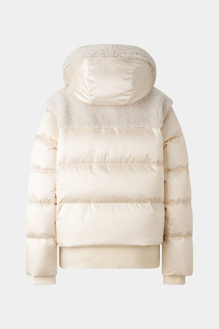 Dia Satin Shearling Down Ski Jacket