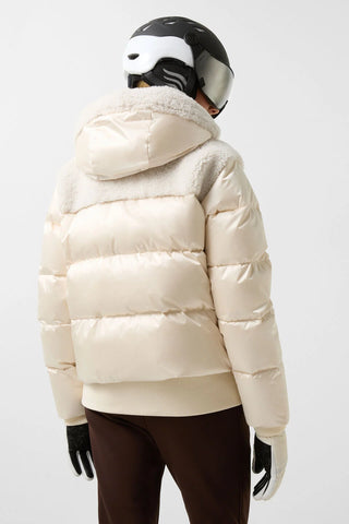 Dia Satin Shearling Down Ski Jacket