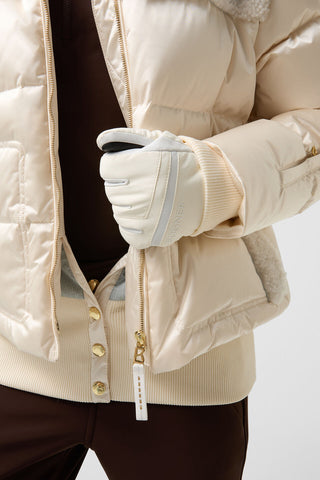 Dia Satin Shearling Down Ski Jacket