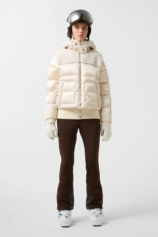 Dia Satin Shearling Down Ski Jacket