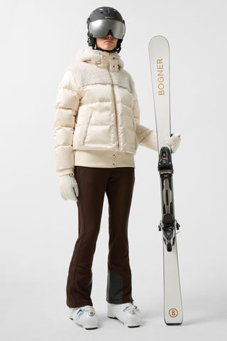 Dia Satin Shearling Down Ski Jacket