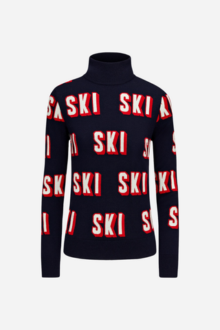 Perfect Moment Skier Print Half-Zip Thermal Top